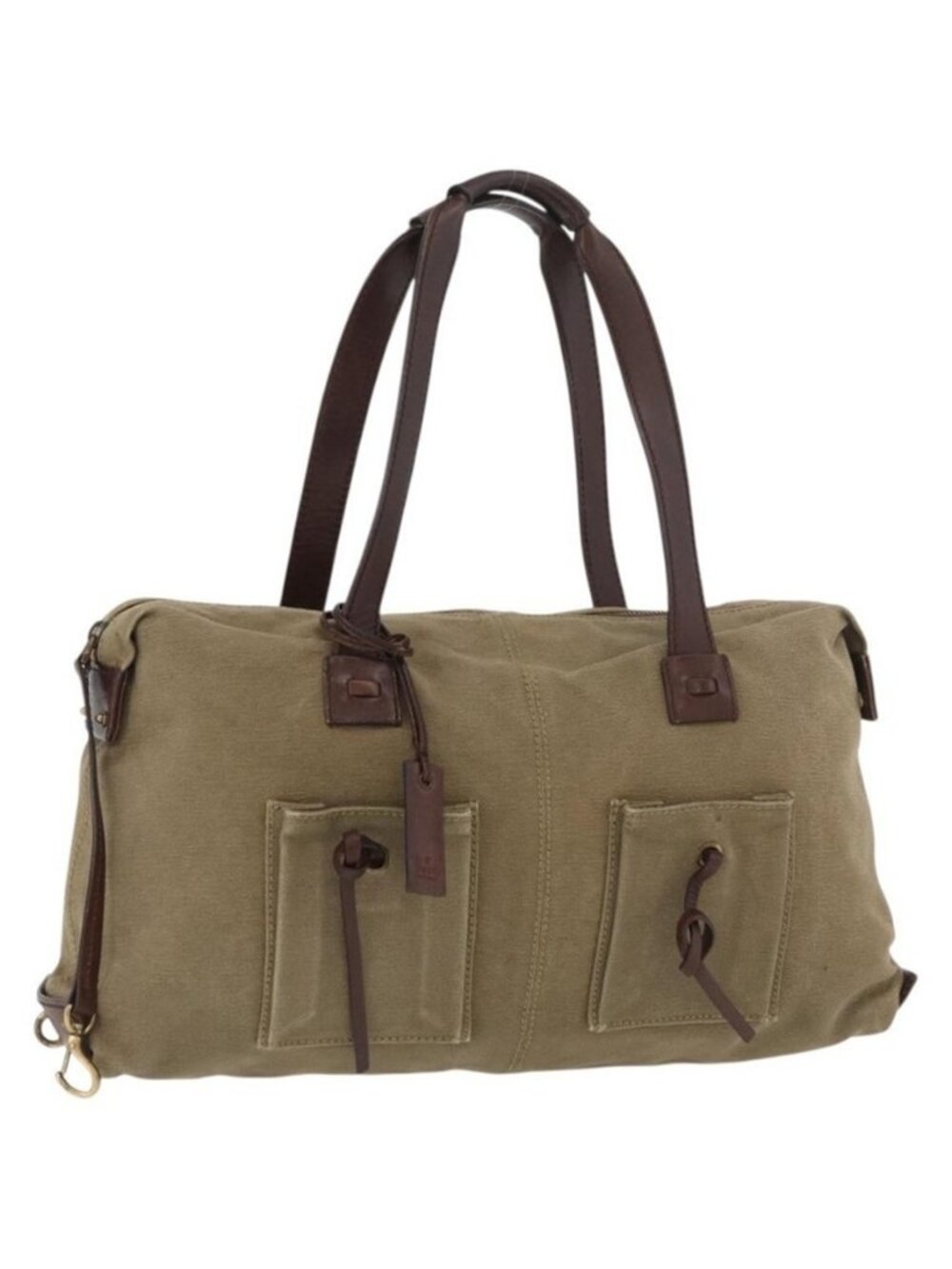Authentic GUCCI Shoulder Bag Canvas Outlet Khaki Gold 109132